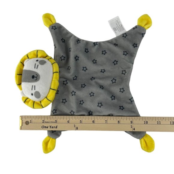 Lion Lovey Grey Yellow Baby Security Blanket Rattle Stars by Zeeman - Picture 3 of 4